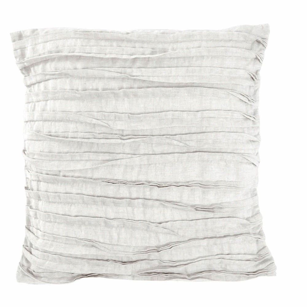 Lazy Linen Plain Ruffle Cushion in Plain White